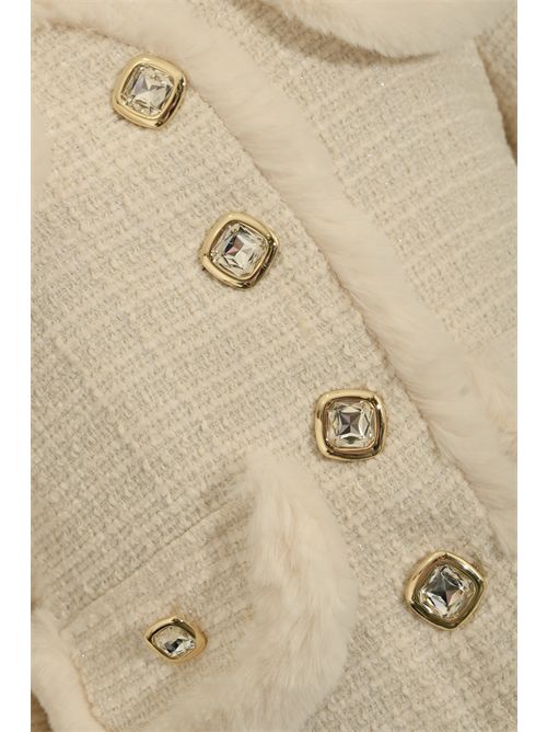 Giacca bouclette profili simil pelliccia NO SECRETS | 253NS229LATTE